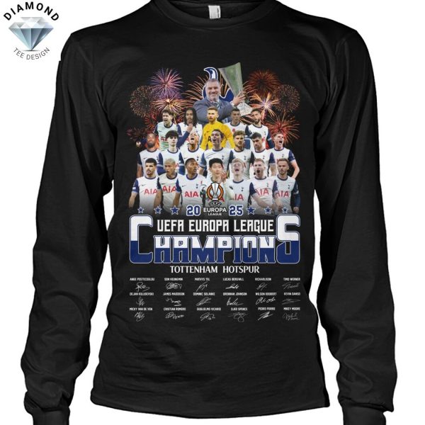 Tottenham Hotspur FC 2025 UEFA Europa League Champions Signature Unisex T-Shirt