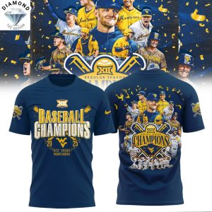 West Virginia Mountaineers Baseball Champions Regular Season 2025 3D T-Shirt
