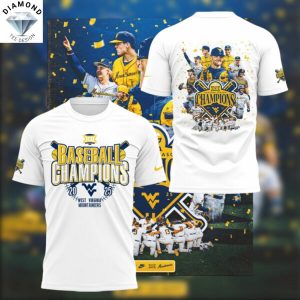 West Virginia Mountaineers Regular Season Baseball Champions 2025 3D T-Shirt – White