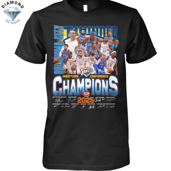 Western Conference Champions 2025 Oklahoma City Thunder Signature Unisex T-Shirt