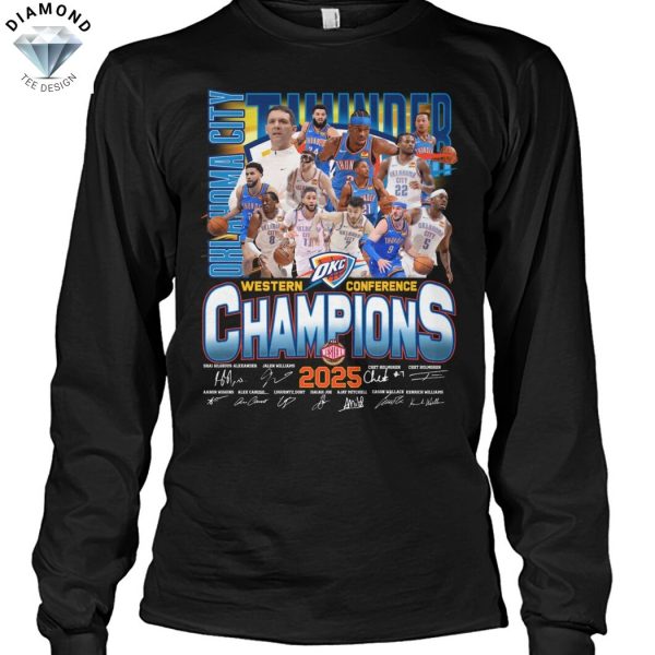 Western Conference Champions 2025 Oklahoma City Thunder Signature Unisex T-Shirt