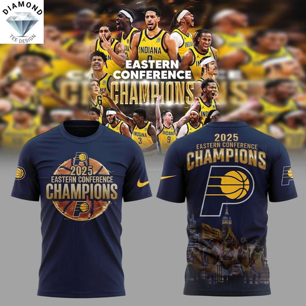 2025 Eastern Conference Champions Indiana Pacers 3D T-Shirt 2025 Eastern Conference Champions Indiana Pacers 3D T-Shirt