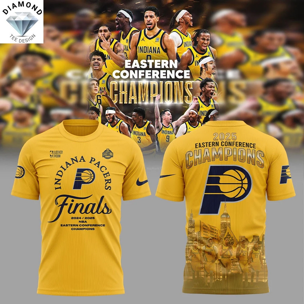 2025 Eastern Conference Champions Indiana Pacers 3D T-Shirt 2025 Eastern Conference Champions Indiana Pacers 3D T-Shirt