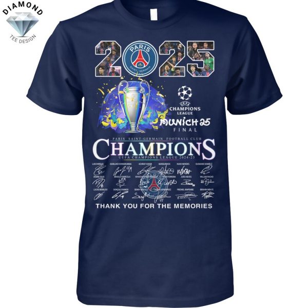 2025 Paris Saint-Germain Champions UEFA League Signature Thank You For The Memories Unisex T-Shirt