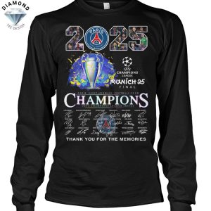 2025 Paris Saint-Germain Champions UEFA League Signature Thank You For The Memories Unisex T-Shirt