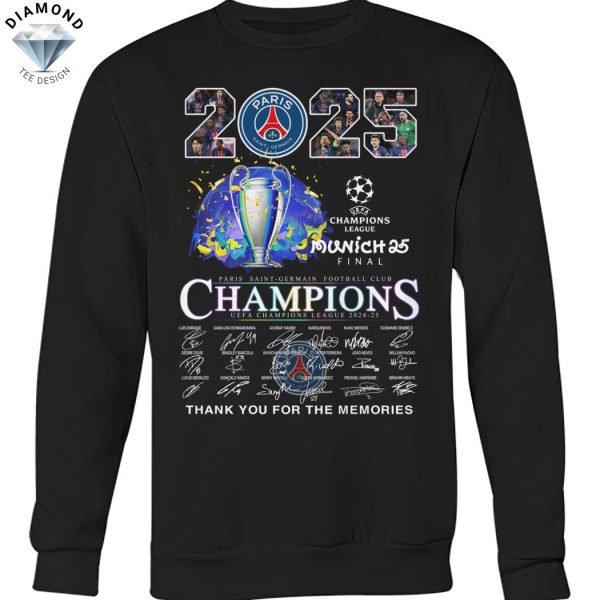 2025 Paris Saint-Germain Champions UEFA League Signature Thank You For The Memories Unisex T-Shirt