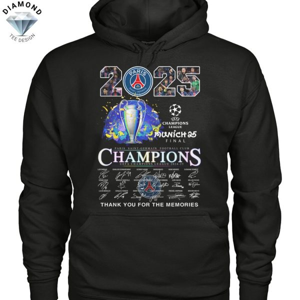 2025 Paris Saint-Germain Champions UEFA League Signature Thank You For The Memories Unisex T-Shirt