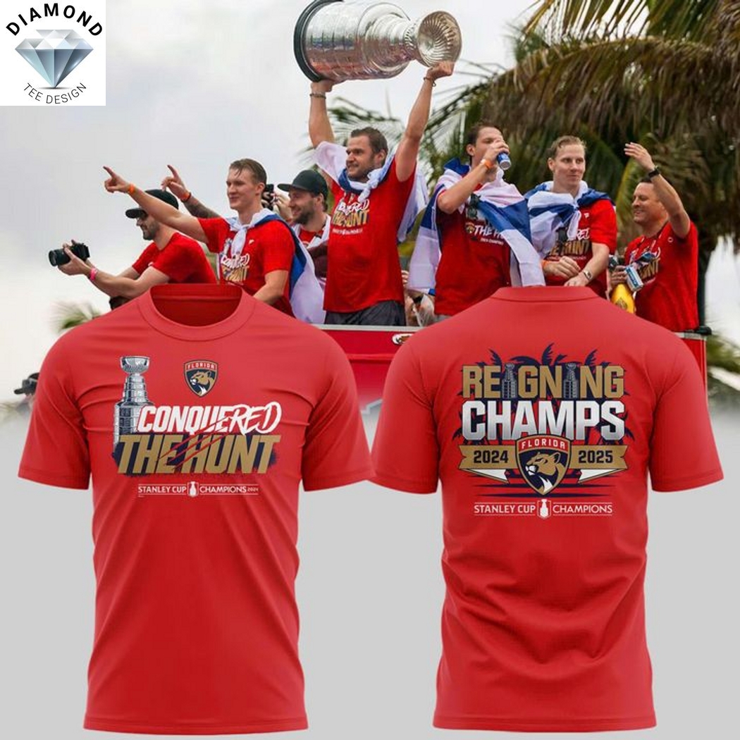 2025 Stanley Cup Champs Florida Panthers The Hunt 3D T-Shirt 2025 Stanley Cup Champs Florida Panthers The Hunt 3D T-Shirt