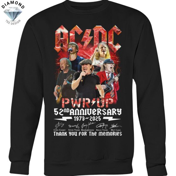 AC DC Pwr Up 52nd Anniversary 1973-2025 Signature Thank You For The Memories Unisex T-Shirt