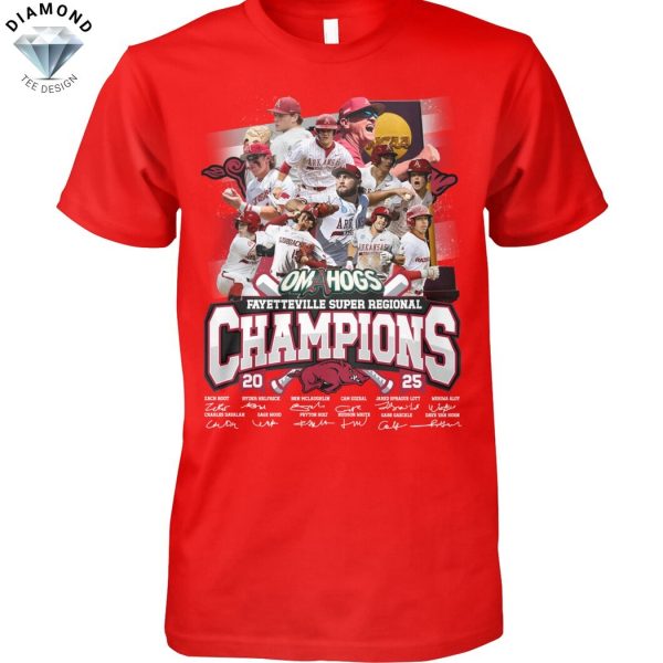 Arkansas Razorbacks Fayetteville Super Regional Champions 2025 Signature Unisex T-Shirt