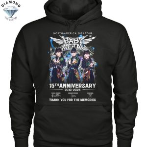 Babymetal 15th Anniversary 2010-2025 North America 2025 Tour Signature Thank You For The Memories Unisex T-Shirt