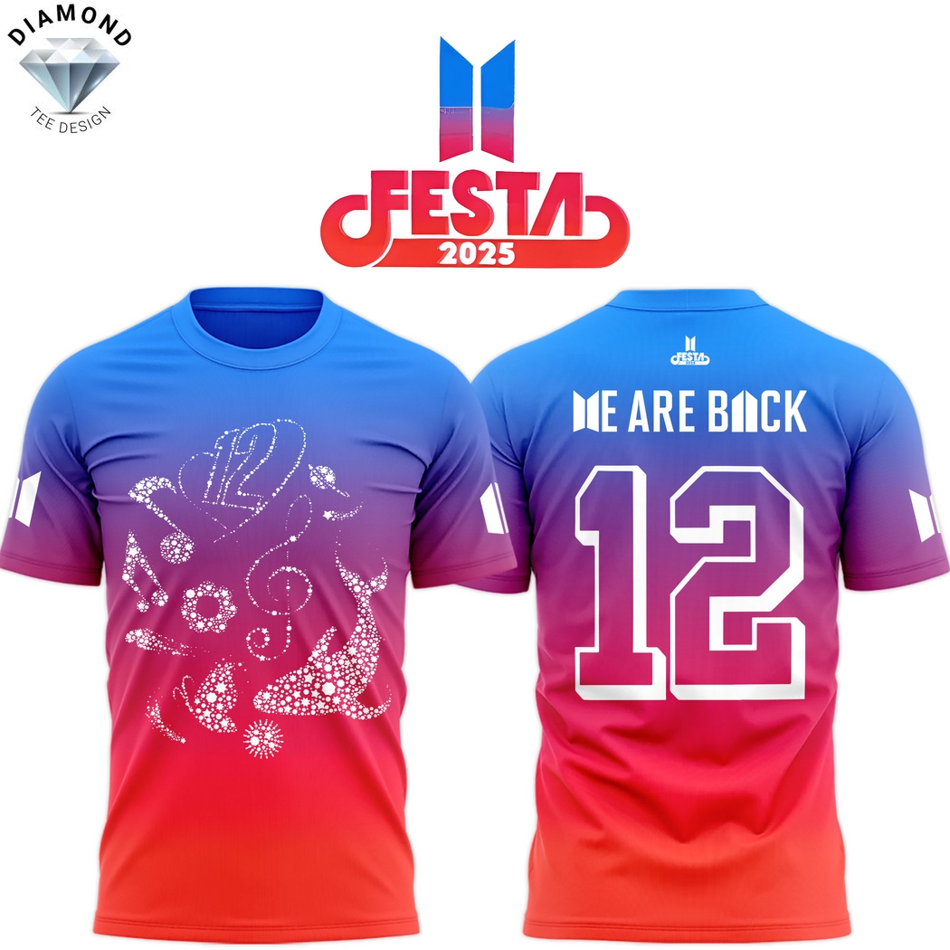 BTS Festa 2025 12th Anniversary We Are Back 3D T-Shirt BTS Festa 2025 12th Anniversary We Are Back 3D T-Shirt