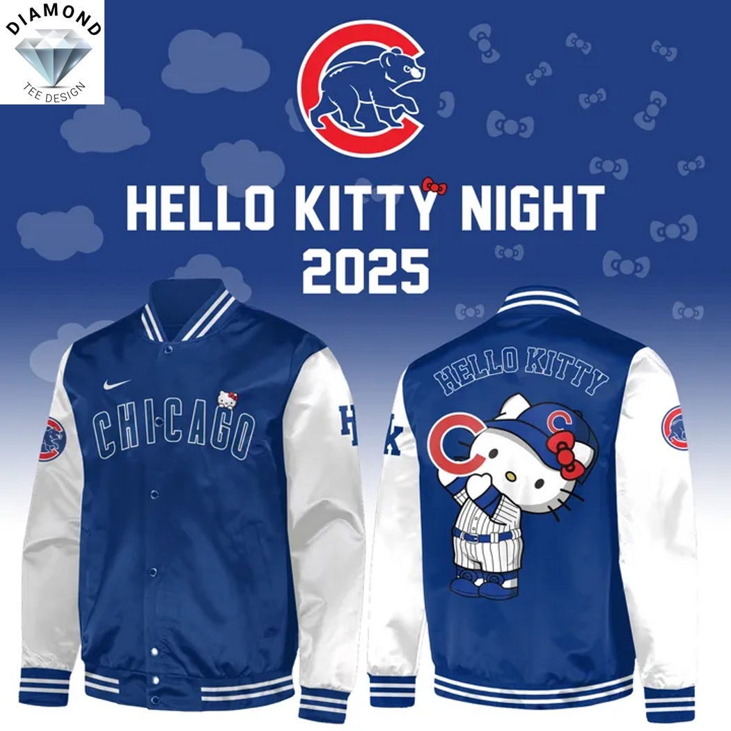 Chicago Cubs Kitty Night 2025 Baseball Jacket - Blue Chicago Cubs Kitty Night 2025 Baseball Jacket - Blue
