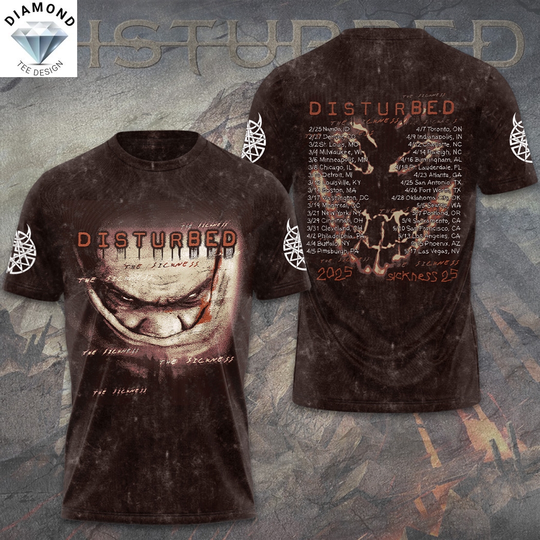 Disturbed The Sickness 2025 Tour 3D T-Shirt Disturbed The Sickness 2025 Tour 3D T-Shirt
