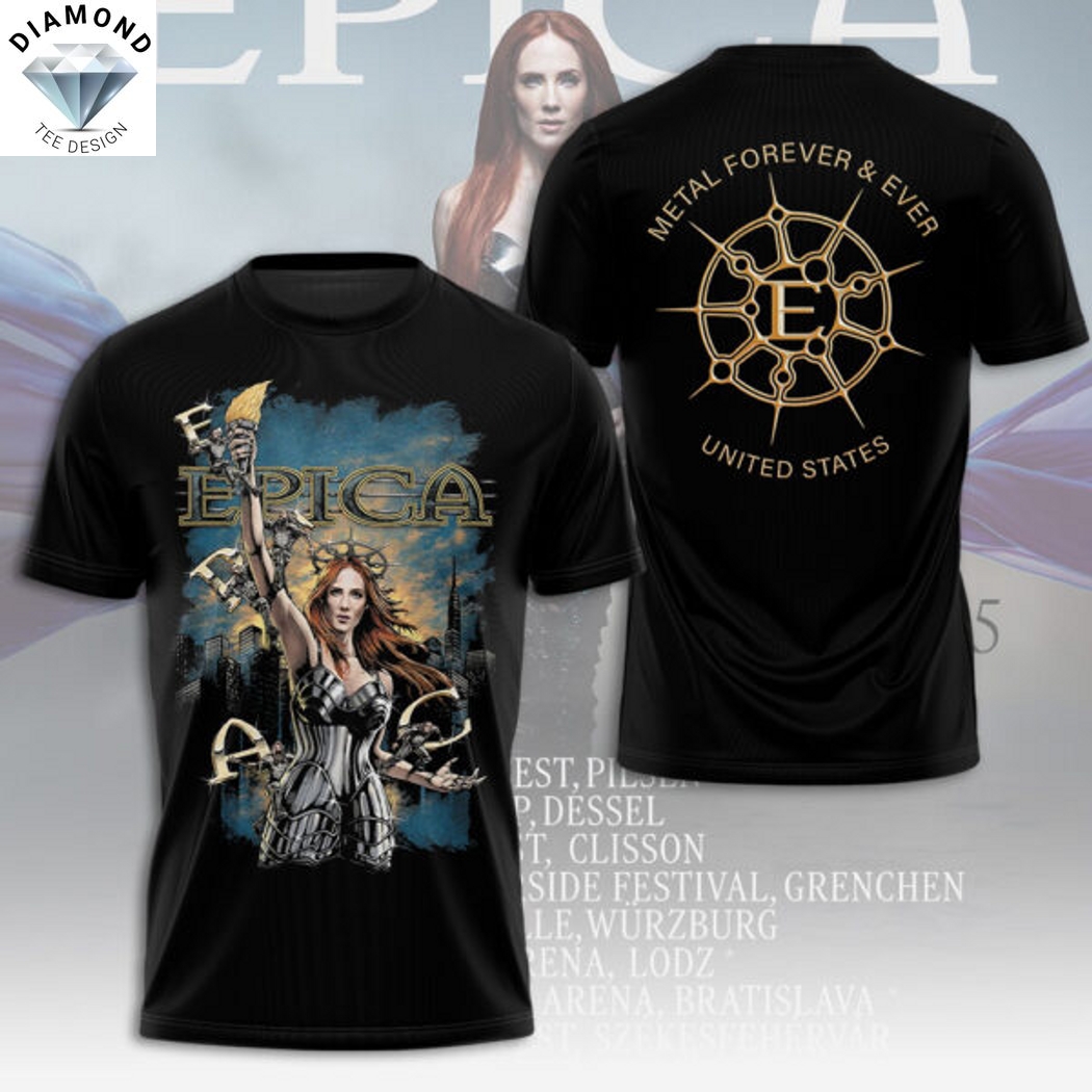 Epica Metal Forever & Ever United States 3D T-Shirt Epica Metal Forever & Ever United States 3D T-Shirt