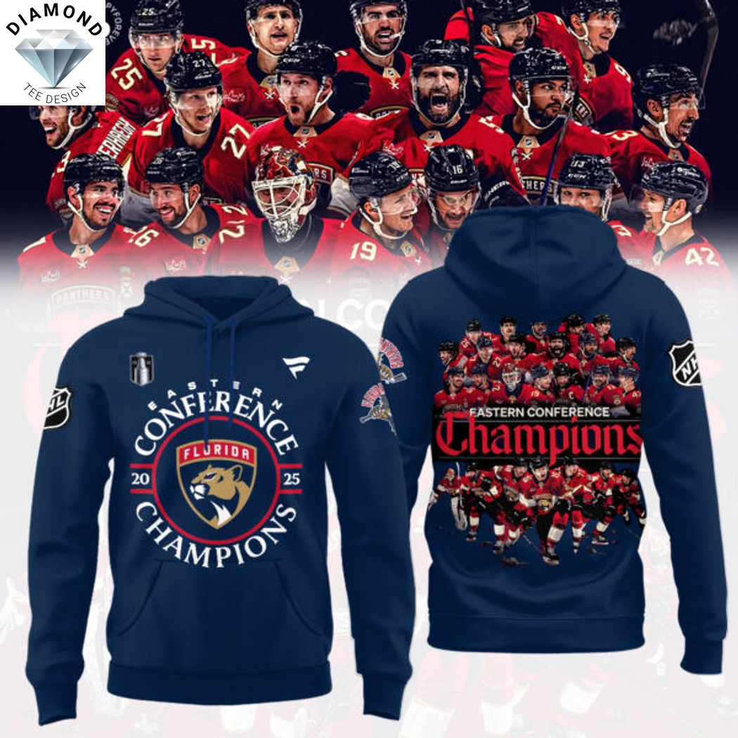 Florida Panthers 2025 Eastern Conference Champions Hoodie - Blue Florida Panthers 2025 Eastern Conference Champions Hoodie - Blue