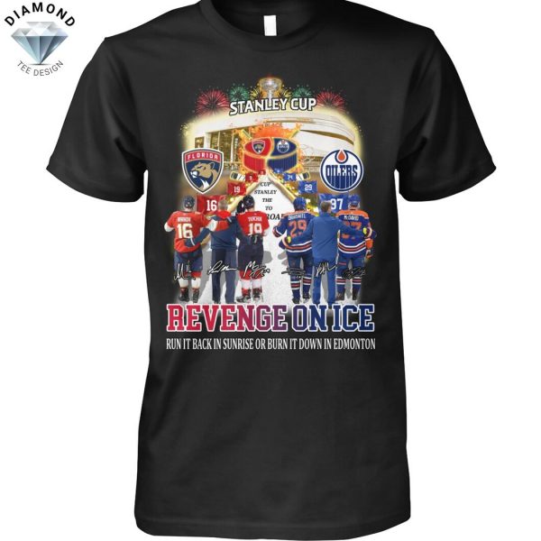 Florida Panthers x Edmonton Oilers Stanley Cup Revence On Ice Signature Unisex T-Shirt