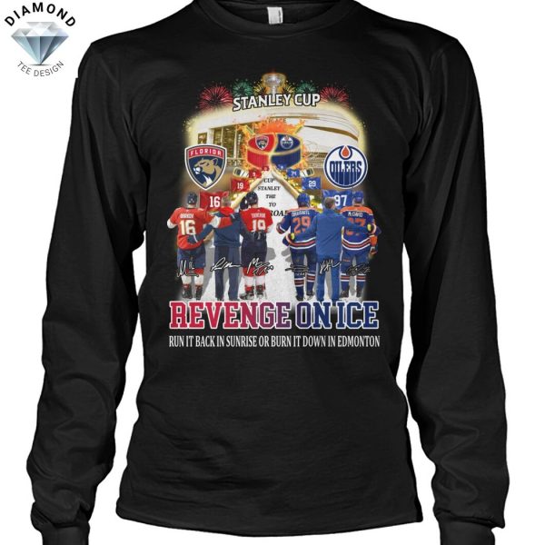 Florida Panthers x Edmonton Oilers Stanley Cup Revence On Ice Signature Unisex T-Shirt