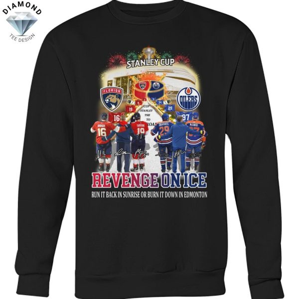 Florida Panthers x Edmonton Oilers Stanley Cup Revence On Ice Signature Unisex T-Shirt