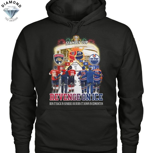 Florida Panthers x Edmonton Oilers Stanley Cup Revence On Ice Signature Unisex T-Shirt