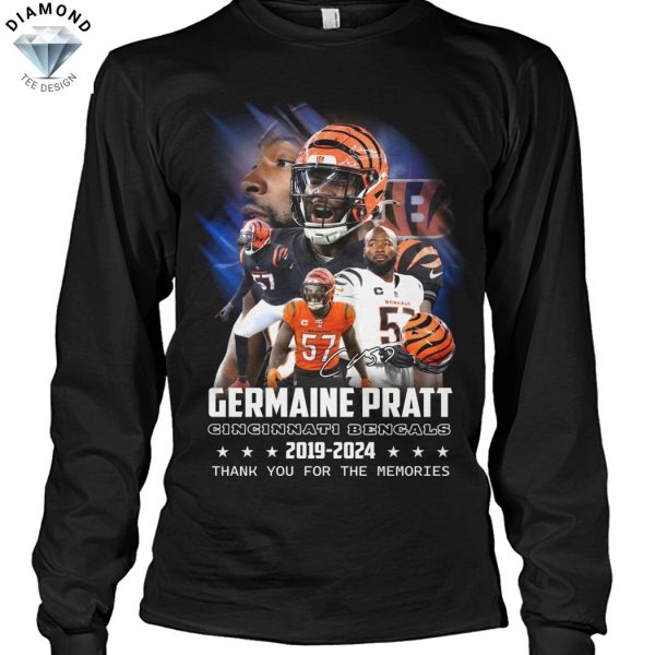 Germaine Pratt Cincinnati Bengals 2019-2024 Signature Thank You For The Memories Unisex T-Shirt