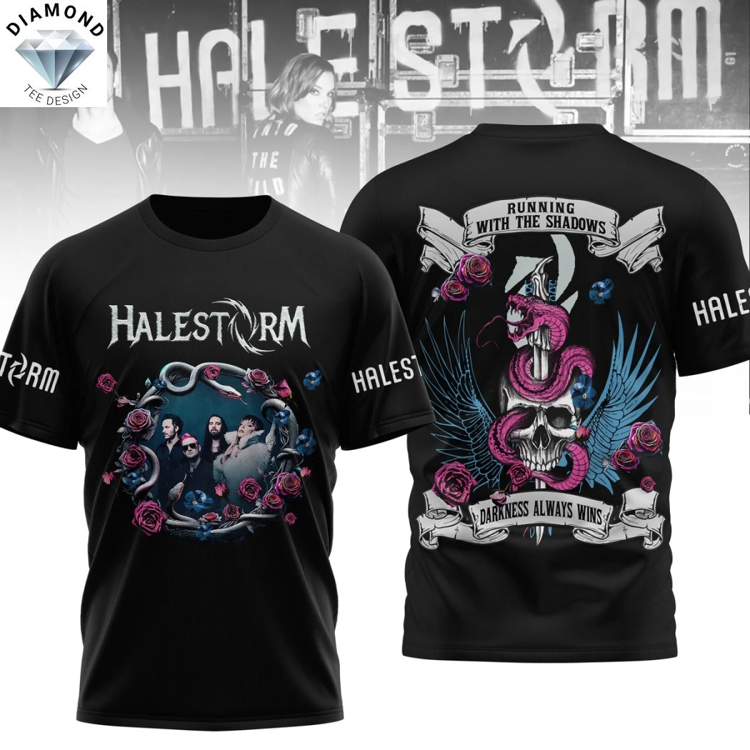Halestorm Running With The Shadows Darkness Always Wins 3D T-Shirt Halestorm Running With The Shadows Darkness Always Wins 3D T-Shirt