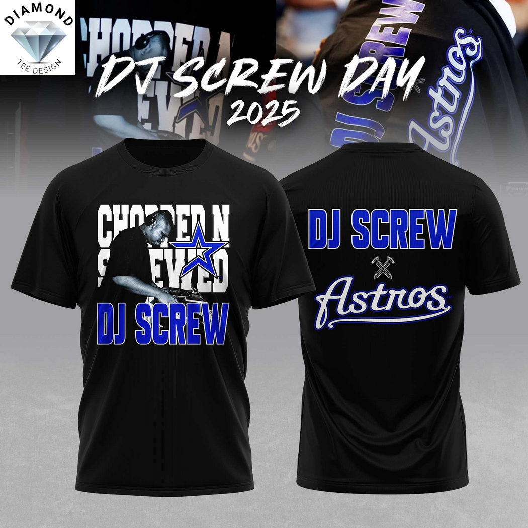 Houston Astros x DJ Screw 2025 Chopped N Screwed 3D T-Shirt Houston Astros x DJ Screw 2025 Chopped N Screwed 3D T-Shirt