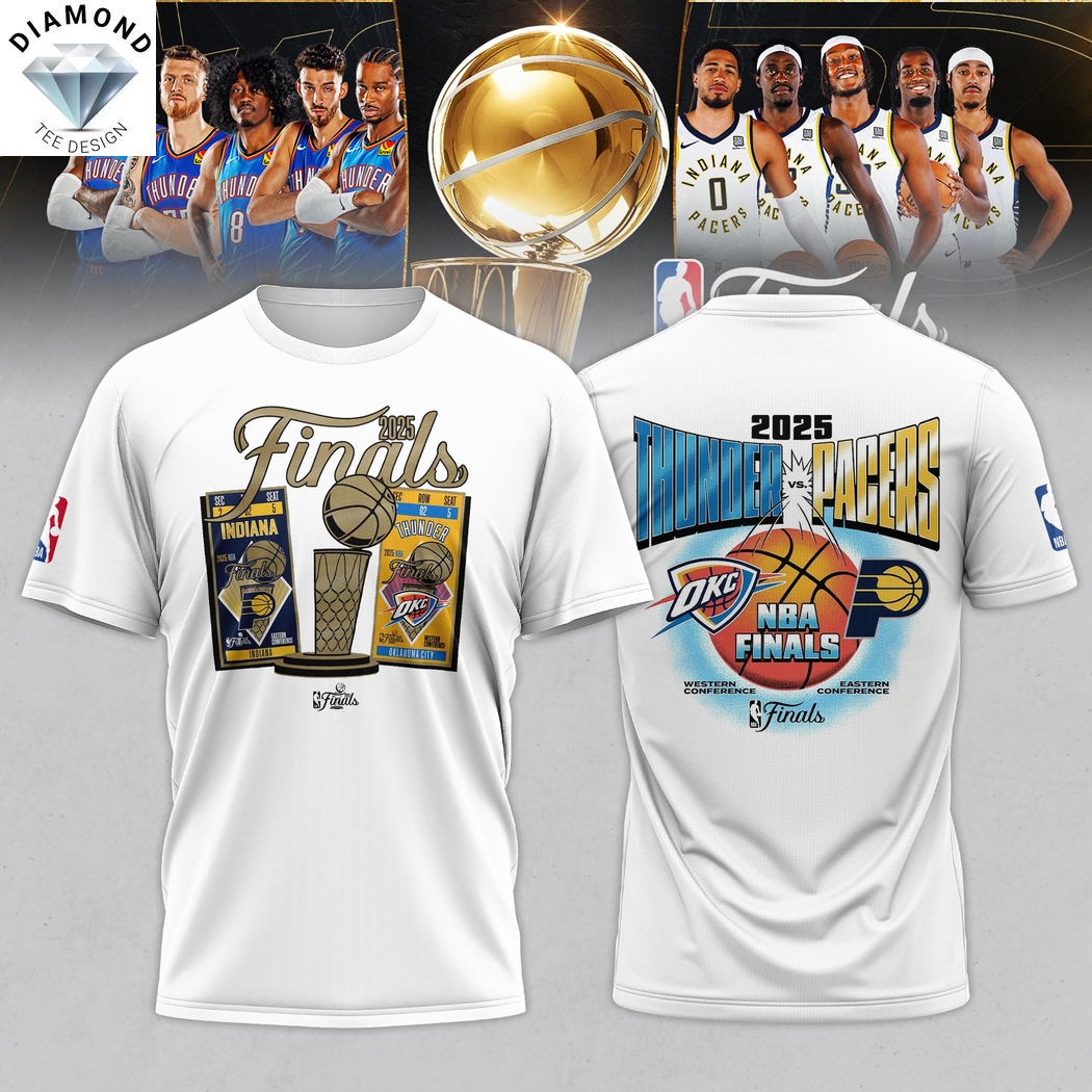 Indiana Pacers vs Oklahoma City Thunder 2025 NBA Finals 3D T-Shirt Indiana Pacers vs Oklahoma City Thunder 2025 NBA Finals 3D T-Shirt