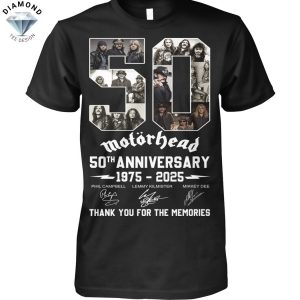 Motorhead 50th Anniversary 1975-2025 Signature Thank You For The Memories Unisex T-Shirt