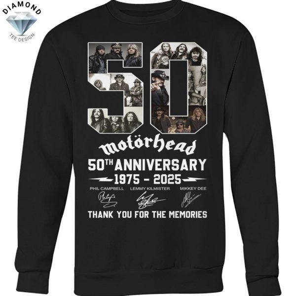 Motorhead 50th Anniversary 1975-2025 Signature Thank You For The Memories Unisex T-Shirt