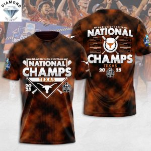 NCAA 2025 Softball Women College World Series Champions Texas Longhorns 3D T-Shirt