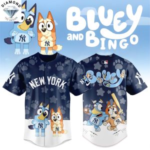New York Yankees Bluey And Bingo Baseball Jersey