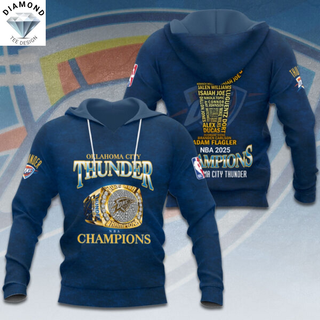 Oklahoma City Thunder NBA 2025 Champions Hoodie Oklahoma City Thunder NBA 2025 Champions Hoodie