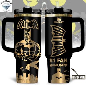 Personalized Batman Tumbler With Handle And Straw