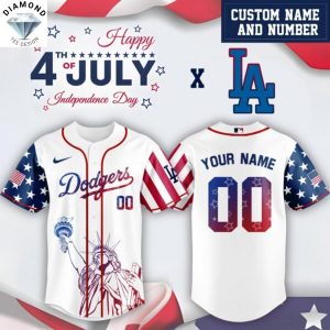 Personalized Los Angeles Dodgers Special Independence Day Baseball Jersey