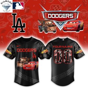 Personalized Los Angeles Dodgers x Lightning McQueen Baseball Jersey
