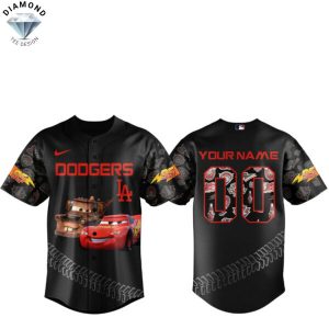 Personalized Los Angeles Dodgers x Lightning McQueen Baseball Jersey