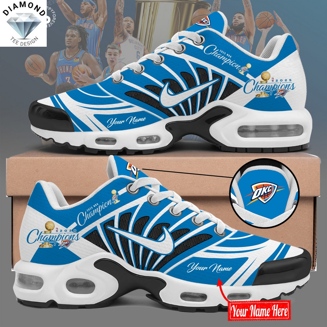 Personalized Oklahoma City Thunder 2025 NBA Champions Air Max Plus Shoes Personalized Oklahoma City Thunder 2025 NBA Champions Air Max Plus Shoes