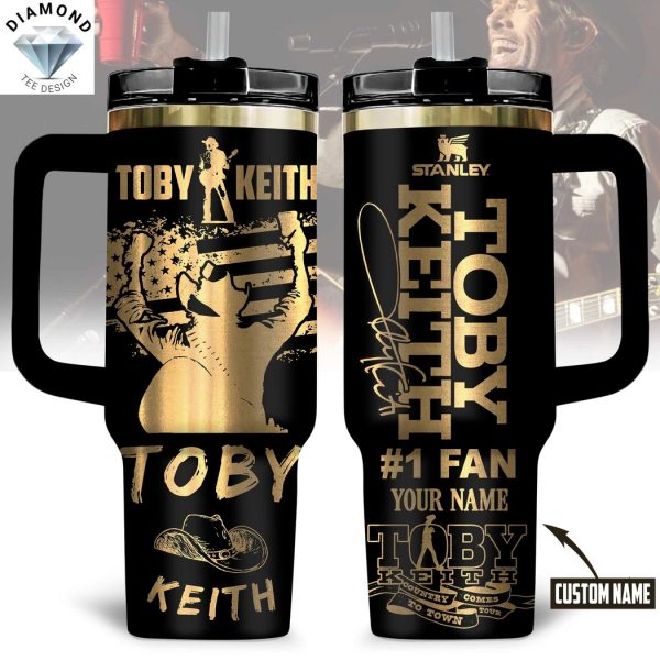 Personalized Toby Keith Country Comes To Town Signature Tumbler With Handle And Straw