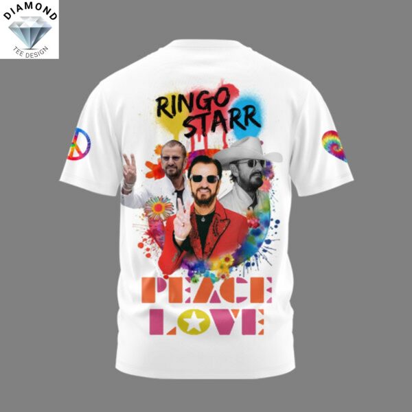 Ringo Starr Peace Love Signature 3D T-Shirt