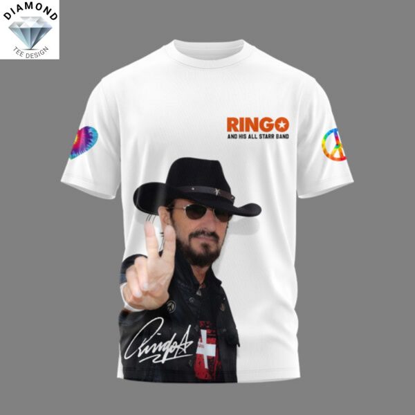 Ringo Starr Peace Love Signature 3D T-Shirt