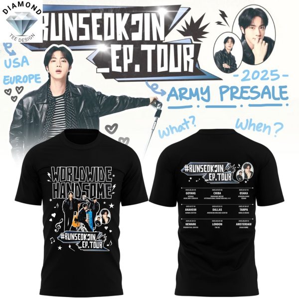 Runseokjin EP Tour 2025 Worldwide Handsome Run Jin BTS The First Tour 3D T-Shirt