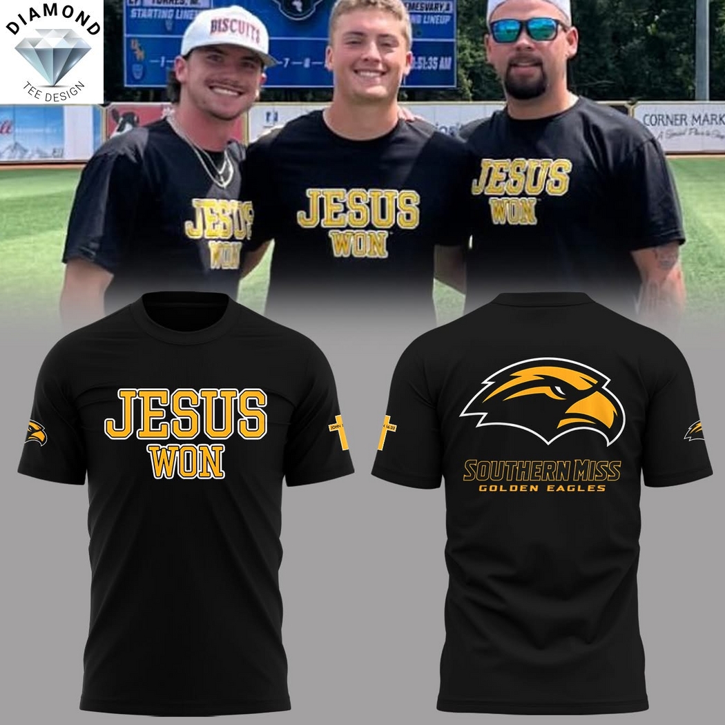 Southern Miss Golden Eagles Jesus Won 3D T-Shirt Southern Miss Golden Eagles Jesus Won 3D T-Shirt