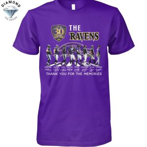 The Baltimore Ravens 30 Seasons Signature Thank You For The Memories Unisex T-Shirt