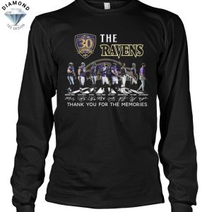 The Baltimore Ravens 30 Seasons Signature Thank You For The Memories Unisex T-Shirt