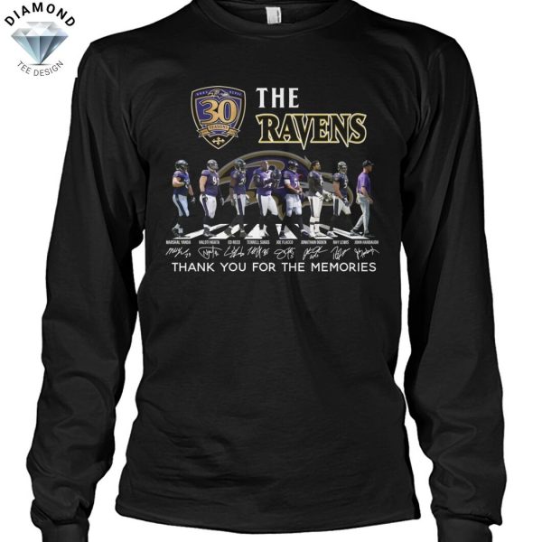 The Baltimore Ravens 30 Seasons Signature Thank You For The Memories Unisex T-Shirt