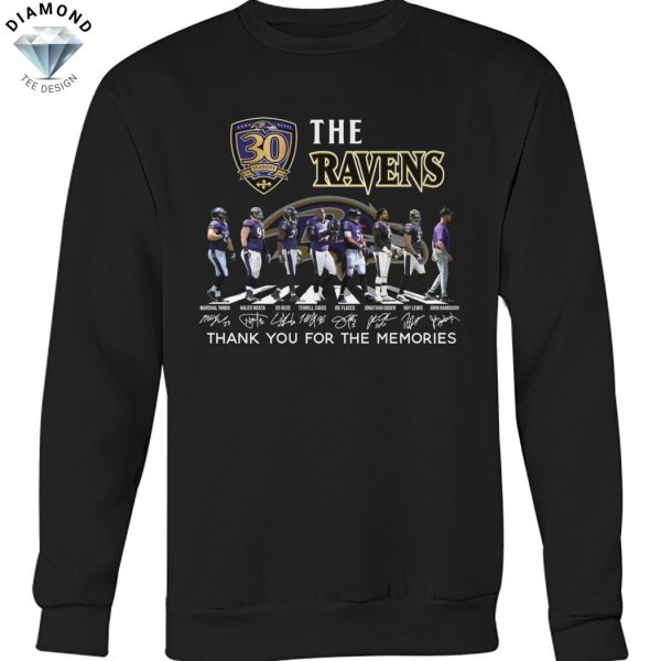 The Baltimore Ravens 30 Seasons Signature Thank You For The Memories Unisex T-Shirt