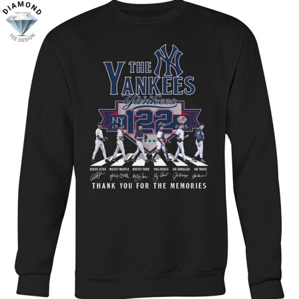 The New York Yankees 122 Seasons Signature Thank You For The Memories Unisex T-Shirt