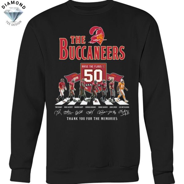 The Tampa Bay Buccaneers 50 Seasons Signature Thank You For The Memories Unisex T-Shirt