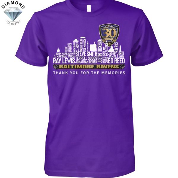 Baltimore Ravens 30 Seasons Thank You For The Memories Unisex T-Shirt
